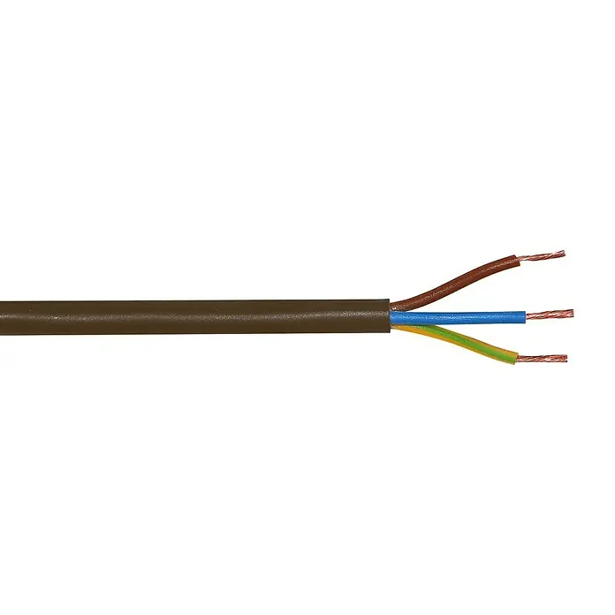 Kabel po dužnom metru - H05VV-F3G1,5, Smeđe boje - Pogled sprijeda