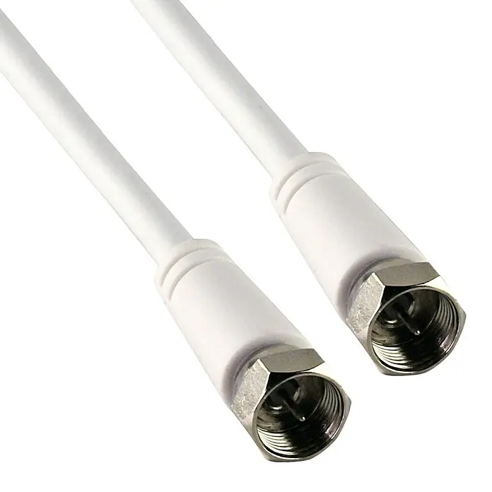 Schwaiger Priključni kabel za satelitsku antenu - 5 m, Bijele boje, 75 dB - Pogled sprijeda