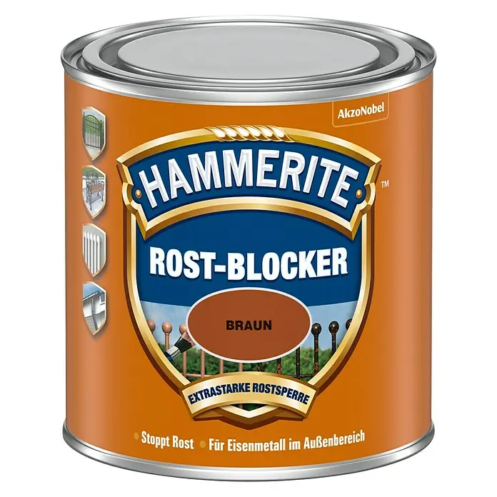 Hammerite Rost-Blocker - Braun, 500 ml, Matt, Lösemittelbasiert - Vorderansicht