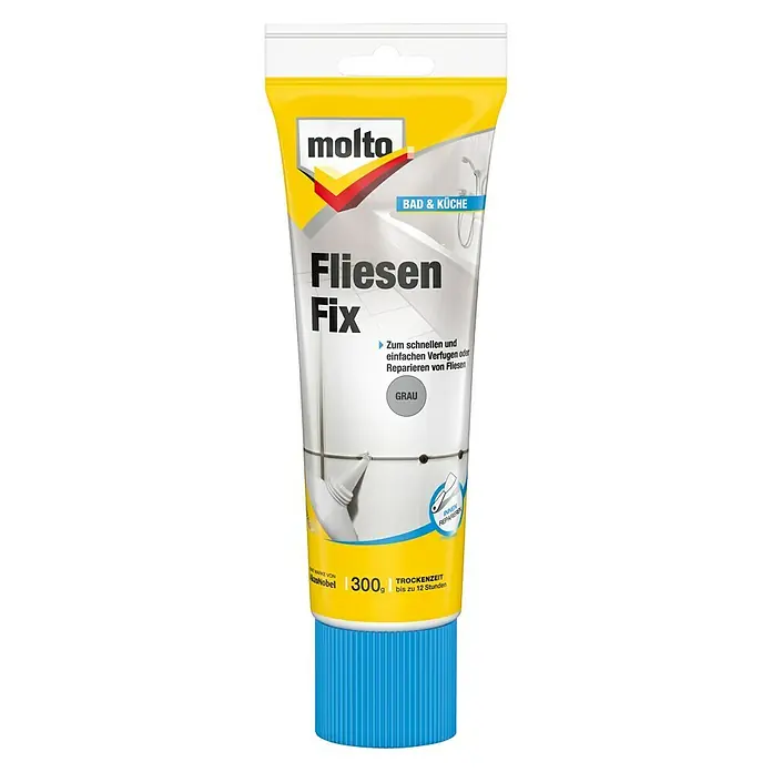 Molto Fertigspachtel Fliesen-Fix - 300 ml, Grau - Vorderansicht