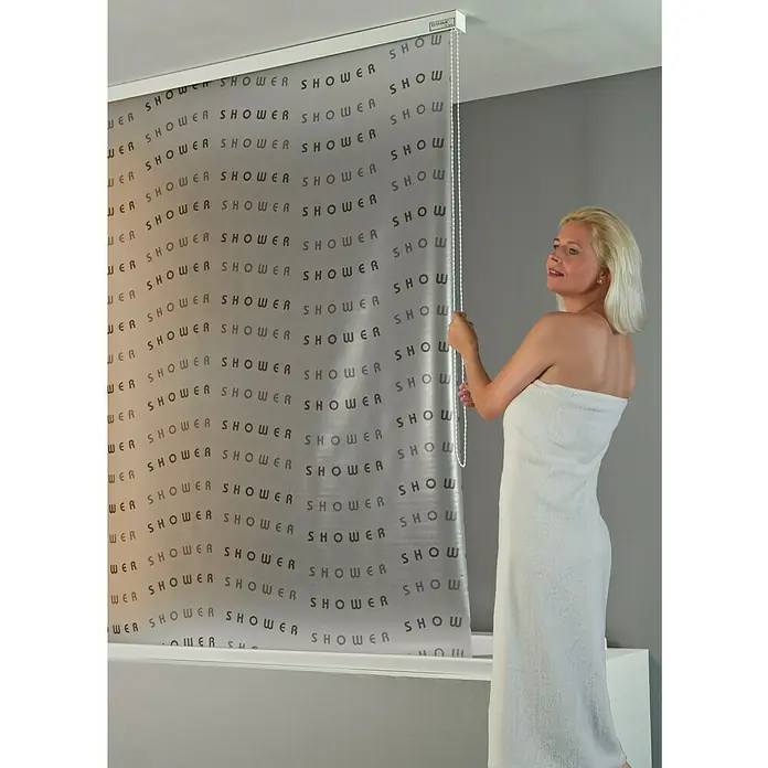 Eco-Dur Ersatzvorhang - Passend für: Eco-Dur Duschrollo deluxe, Shower, Grau - Anwendungsbeispiel