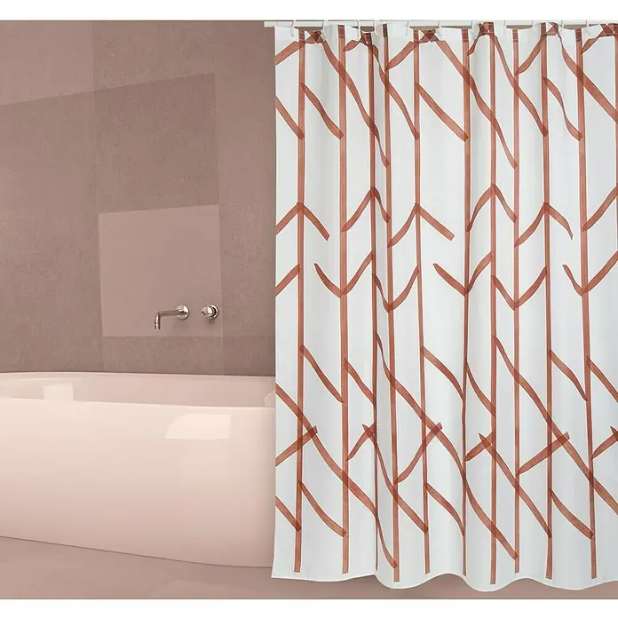 Venus Cortina de baño textil Tree - An x Al: 180 x 200 cm, Blanco, Marrón - Foto ambiente