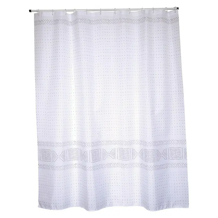 Venus Cortina de baño textil Toralla - An x Al: 180 x 200 cm, Blanco, Gris - Vista frontal