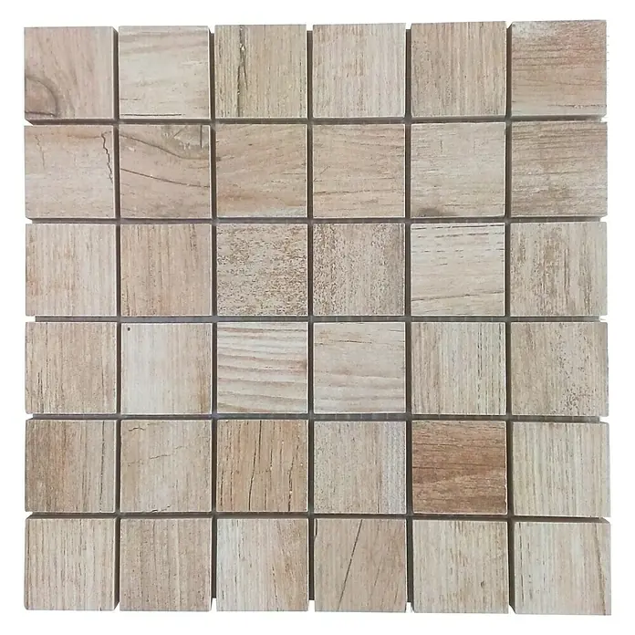 Baldosa de mosaico Forest - 29 x 29 cm, Gres porcelánico, Beige - Vista superior