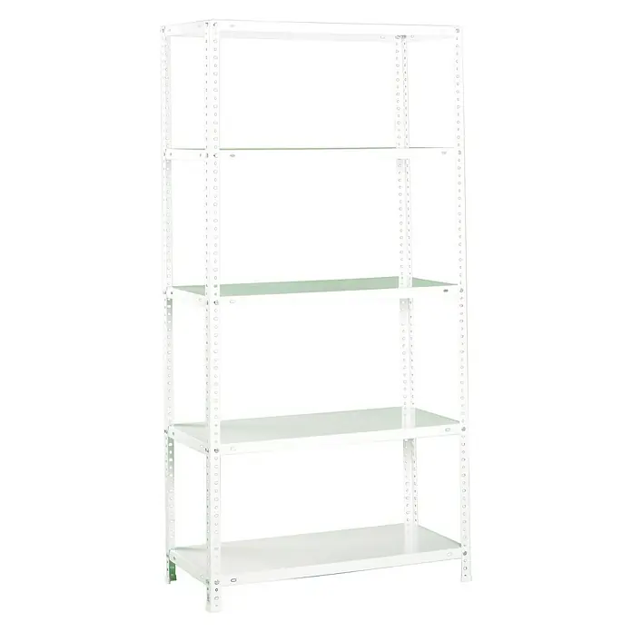 Simonrack Simonclassic Metallregal Advantage - L x B x H: 40 x 90 x 180 cm, Traglast: 75 kg/Boden, Anzahl Böden: 5 Stk., Schrauben, Weiß - Diagonale Ansicht