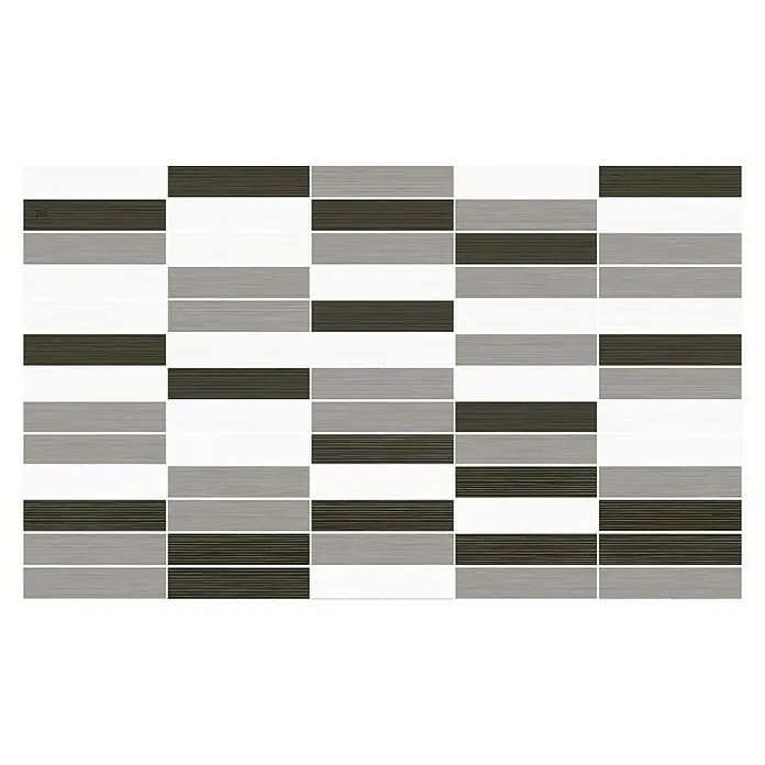 Revestimiento de pared Mosaico Mix - 33 x 55 cm, Blanco/Negro/Gris, Brillante - Vista superior