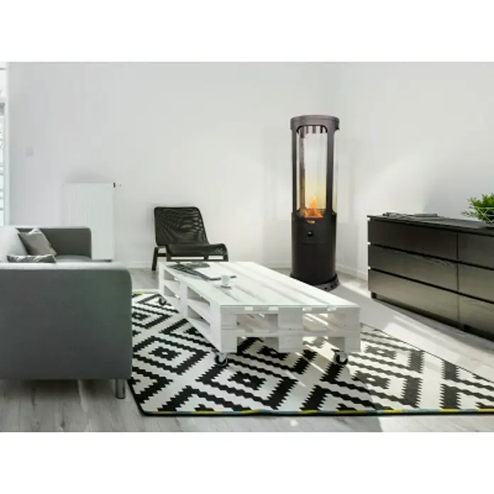 Purline Chimenea de bioetanol Bestfire Classic - 370 x 370 x 1.100 mm, Nero - Foto ambiente