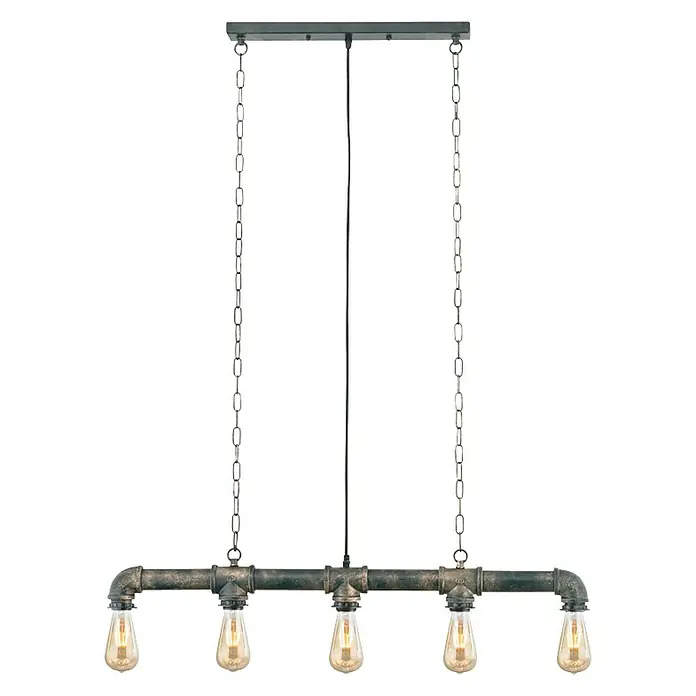 Cristal Record Lámpara colgante Bular - 60 W, L x An x Al: 18 x 87 x 99 cm, Color latón viejo, E27 - Vista frontal