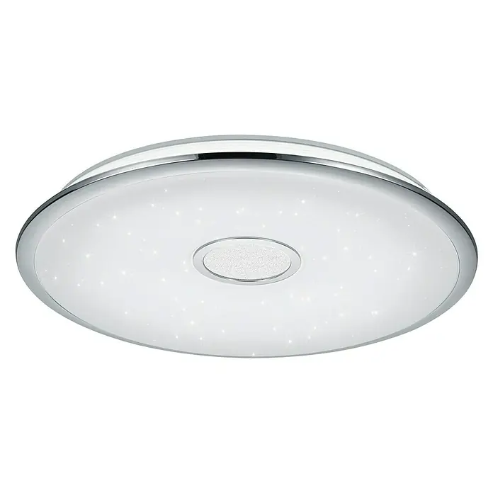 Trio Lighting Plafón LED Osaka - 100 W, L x An x Al: 670 x 670 x 100 mm, Blanco/Cromado - Vista ascendente