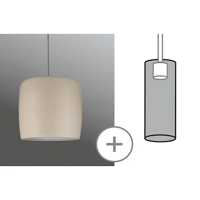 Paulmann URail 2Easy Lampenschirm Pien - Durchmesser: 25 cm, Beige, Metall, Rund - Anwendungsbeispiel