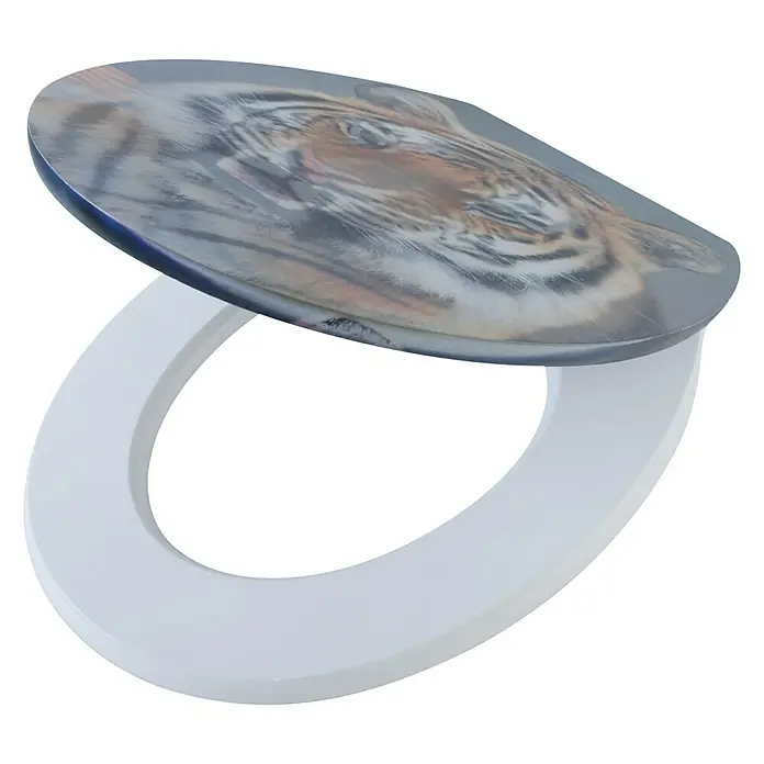 WC-Sitz Tiger 3D - Mit Absenkautomatik, MDF, Mehrfarbig