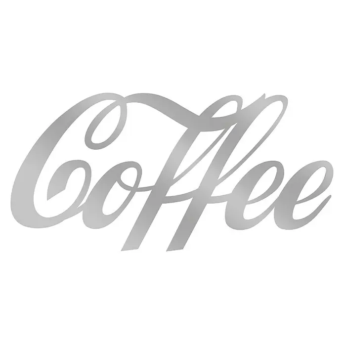 Wandobjekt - Coffee, Silber/Grau, 60 x 25 cm - Vorderansicht