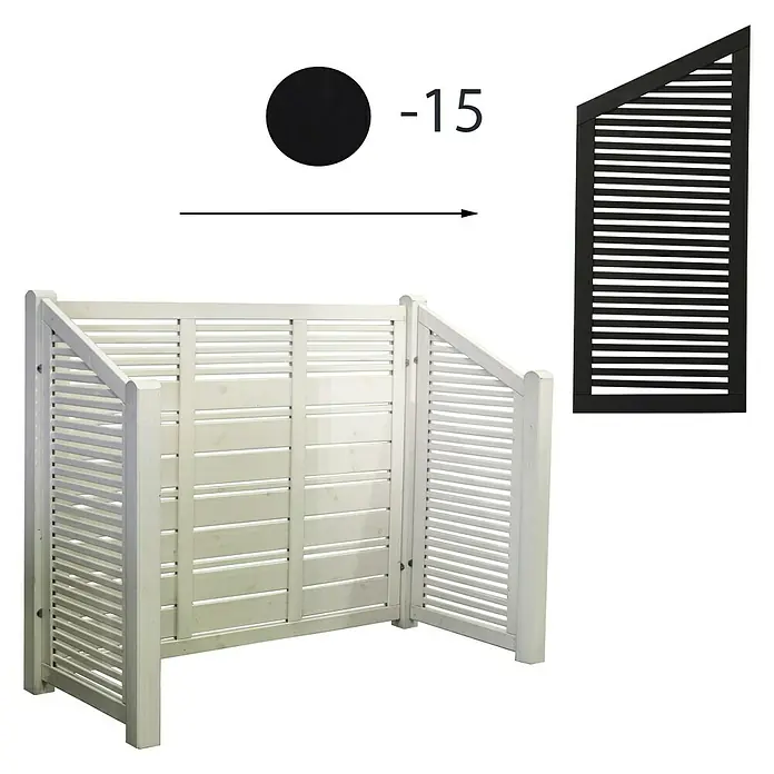 Plus Mülltonnenverkleidung Silence - Außenbreite inkl. Dachüberstand: 193 cm, Außentiefe inkl. Dachüberstand: 82 cm, Holz, Schwarz - Linke Seitenansicht