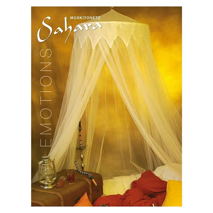 Easy Life Emotions Mreža protiv komaraca Sahara - Ø x D: 1.200 x 250 cm, Boja tkanine: Apricot, Prikladno za: Krevete za jednu/dvije osobe - Proizvod u upotrebi