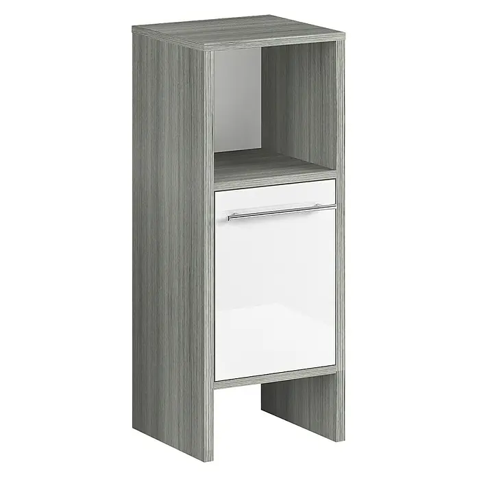 Oslo Unterschrank - 33 x 28 x 82 cm, Grafit, Weiß - Vorderansicht