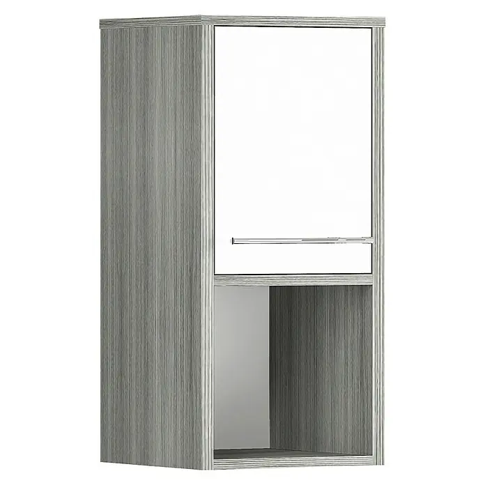 Oslo Oberschrank - 33 x 28 x 68 cm, Grafit, Weiß - Vorderansicht
