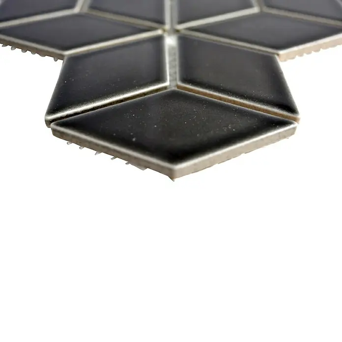 Mosaikfliese Würfel POV 03 - 26,6 x 30,5 cm, Schwarz, Glänzend - Detailaufnahme