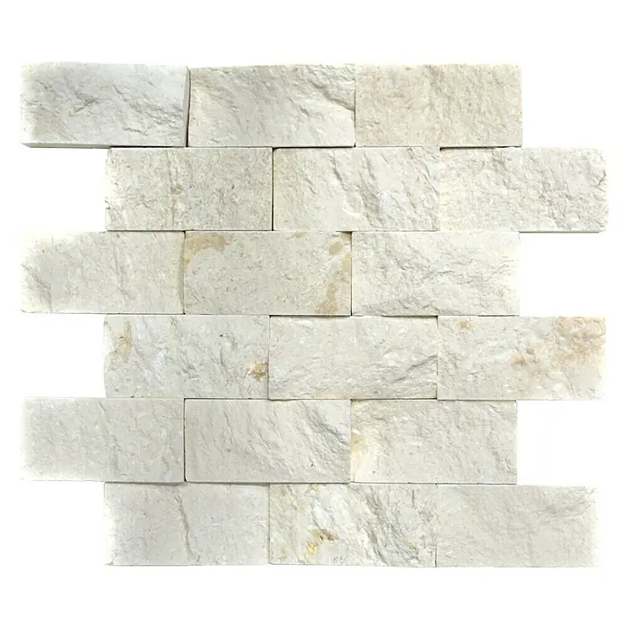 Mosaikfliese Brick Splitface Colonial X3D 49792 - 30,5 x 29 cm, Weiß, Matt - Ansicht von oben