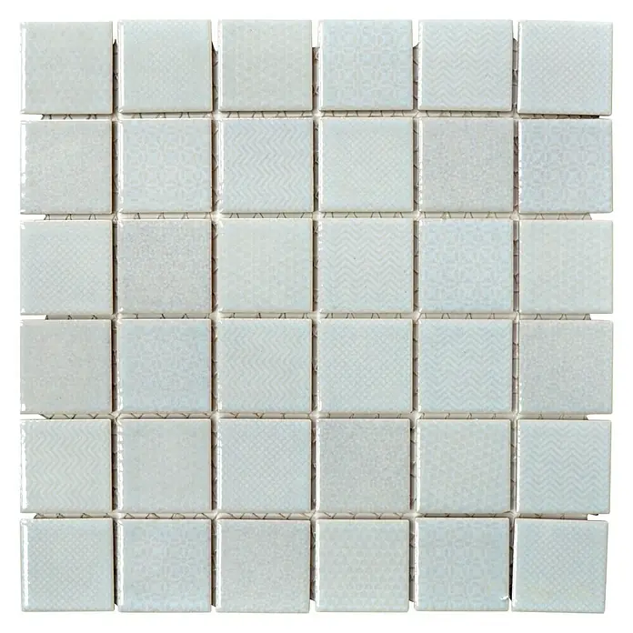 Mosaikfliese Quadrat Celadon Heritage CH M4 - 29,8 x 29,8 cm, Grün, Glänzend - Ansicht von oben