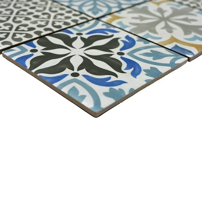 Mosaikfliese Quadrat Classico Mix Porto - 29,8 x 29,8 cm, Mehrfarbig, Matt - Detailaufnahme