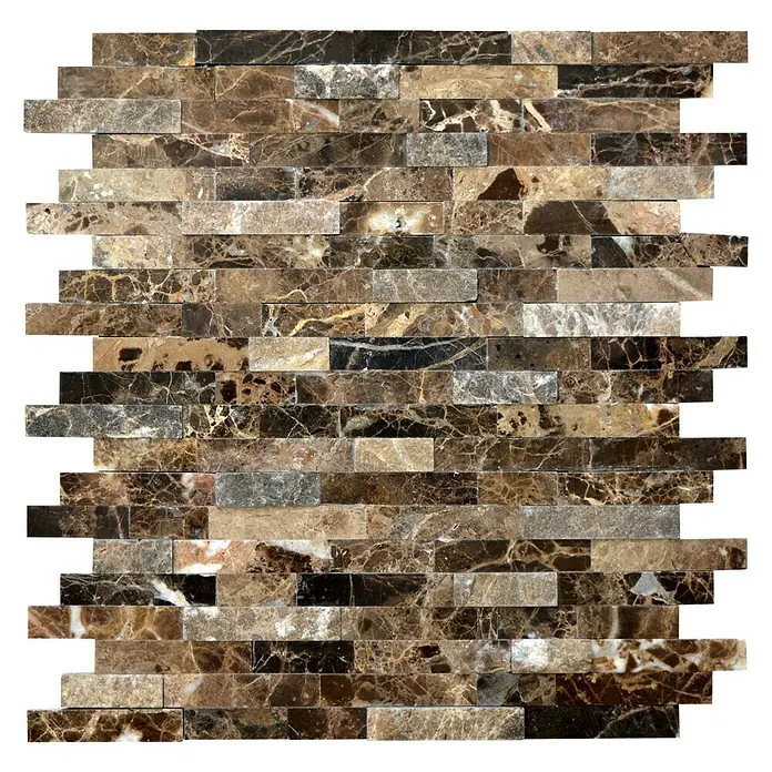 Selbstklebemosaik SAM 4NM55 - 30,5 x 30,5 cm, Naturstein, Dunkelbraun - Ansicht von oben