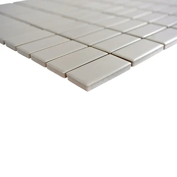 Mosaikfliese Stäbchen Uni ST 415 - 29,8 x 29,8 cm, Beige/Braun, Matt - Detailaufnahme