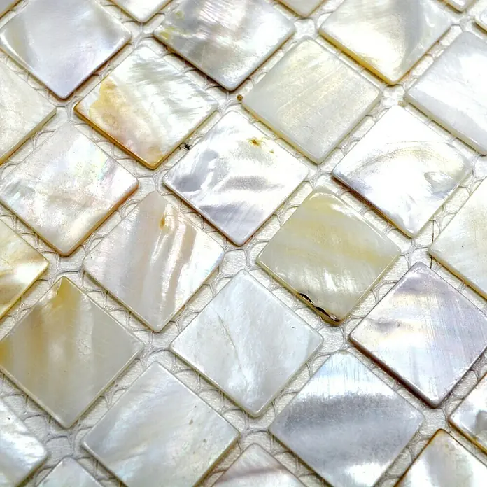 Mosaikfliese Quadrat Mix SM 201 - 30,5 x 30,5 cm, Perlmutt, Glänzend - Detailaufnahme