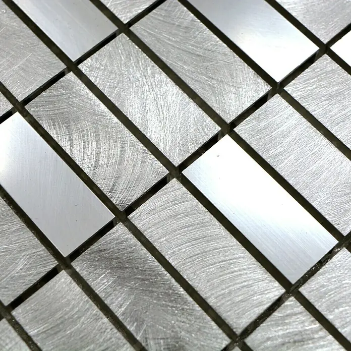 Mosaikfliese Rechteck ALF C201F - 30 x 30 cm, Silber, Matt - Detailaufnahme