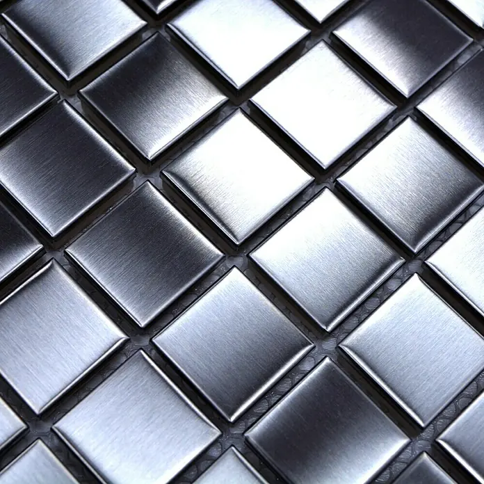 Mosaikfliese Quadrat XCE 23D - 29,8 x 29,8 cm, Silber, Matt - Detailaufnahme