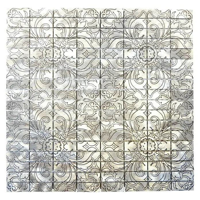 Mosaikfliese Rechteck ALF C101D - 30 x 30 cm, Silber, Matt - Ansicht von oben
