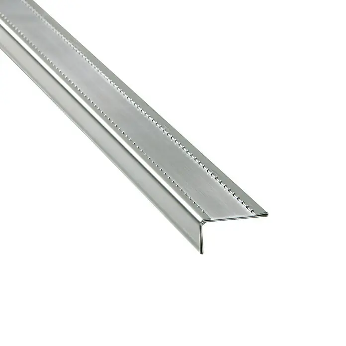 Perfil para escalera autoadhesivo - 1 m x 41 mm x 14,5 mm, Acero inoxidable, Superficie: Brillante - Vista angular