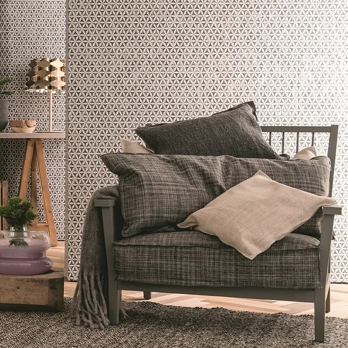 Marburg La Vie Papel pintado de vellón geométrico - Beige/Negro, Motivo decorativo, 10,05 x 0,53 m - Foto ambiente