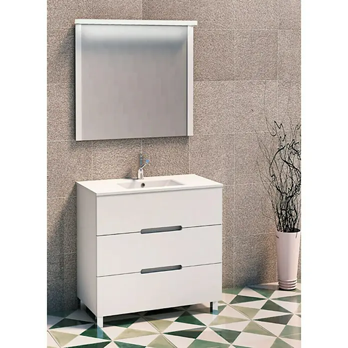 Espejo con luz LED Lanza - An x Al: 80 x 80 cm - Foto ambiente