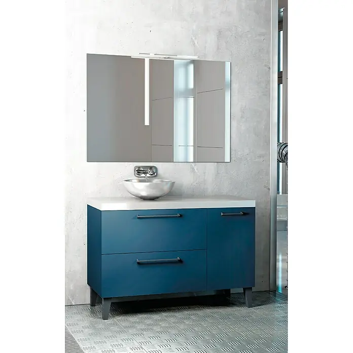 Conjunto de mueble de baño Caspio Azul - 120 cm - Foto ambiente