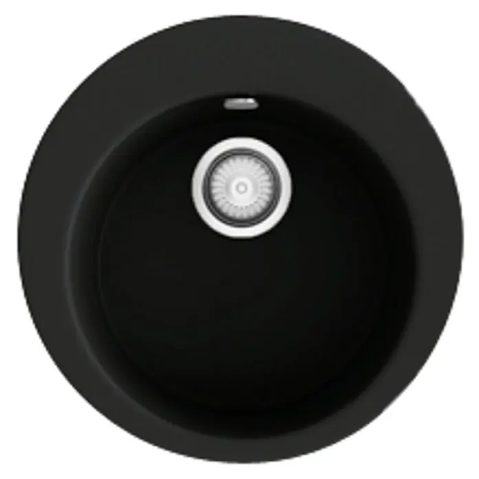Poalgi Fregadero encastrable Zafiro - 48 x 48 cm, Gelcoat, Negro