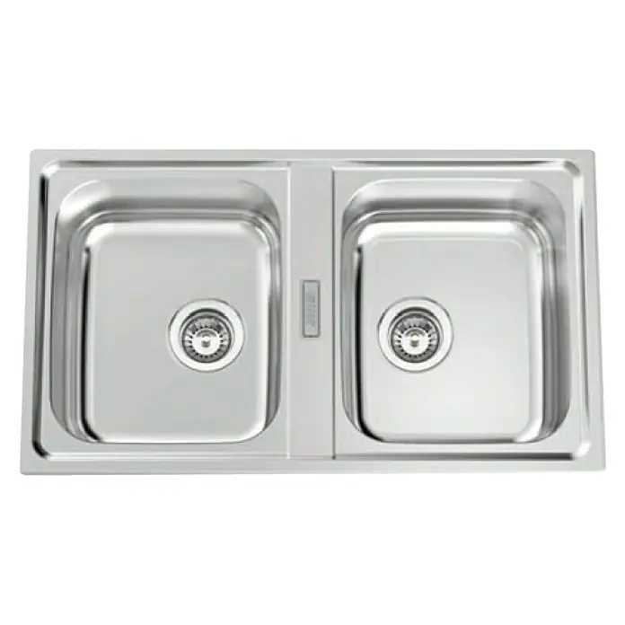 Rodi Fregadero encastrable Urban 86BB - 50 x 86 cm, Acero inoxidable, Cromo