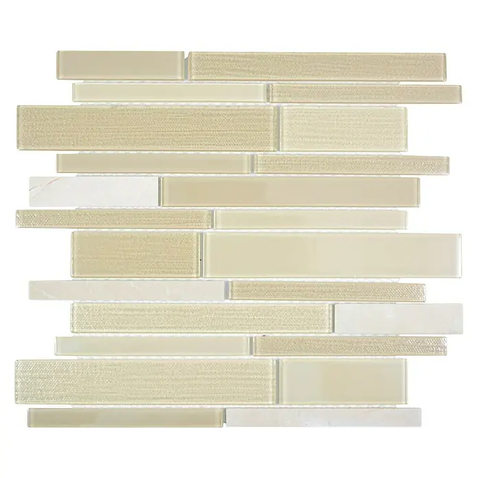 Mosaikfliese Verbund Crystal Mix CM GV14 - 28,6 x 30 cm, Beige, Glänzend - Draufsicht