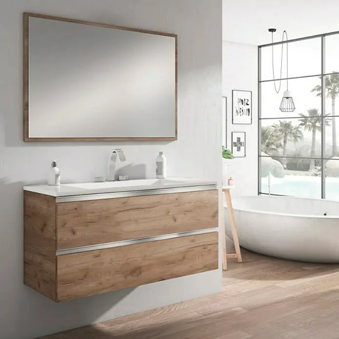 Mueble de lavabo Andrea Nebraska - 45 x 100 x 50 cm, Nebraska natural - Foto ambiente
