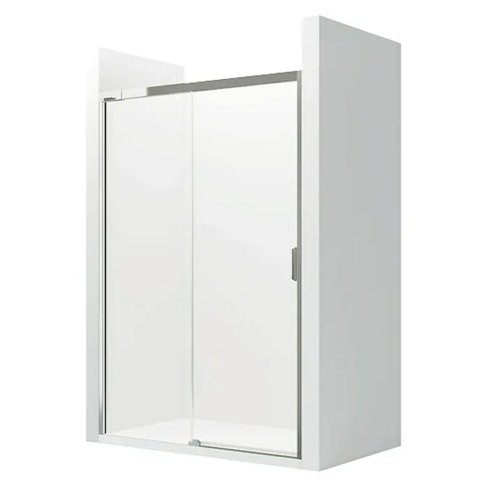 Roca Mampara de ducha frontal Naray L2-E - An x Al: 136,1 x 195 cm, 6 mm, Cromo