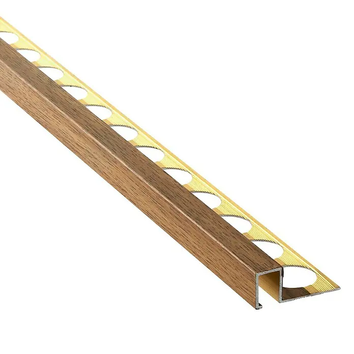 Perfil cuadrado multiusos Roble claro - Aluminio, Roble claro, 2,5 m x 12 mm