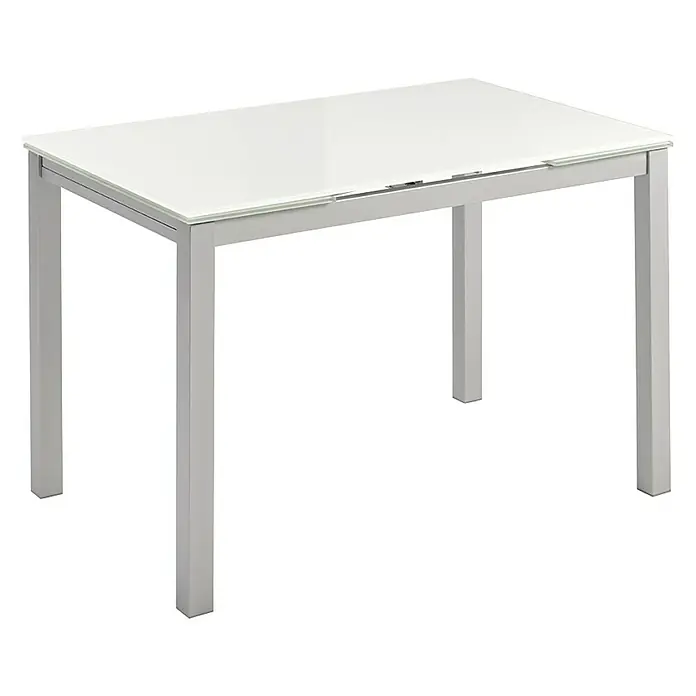 Mesa Karina - L x An: 60 x 100 cm, Material del tablero de la mesa: Vidrio, Blanco