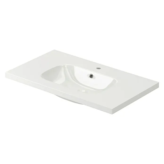 Lavabo Serie DC - 71 x 46 cm, Orificios para grifo: Medio, Con desbordamiento, Blanco