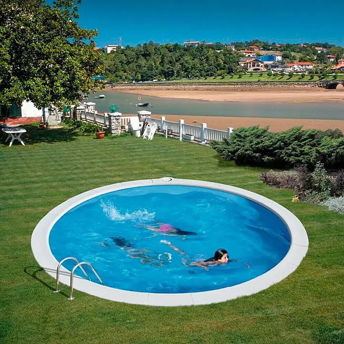 Gre Piscina circular enterrada Madagascar - Ø x Al: 420 x 150 cm, Capacidad: 18.840 l
