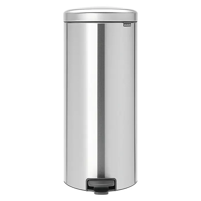 Brabantia Cubo con pedal New Icon - 30 l, Acero inoxidable, Redonda, Acero