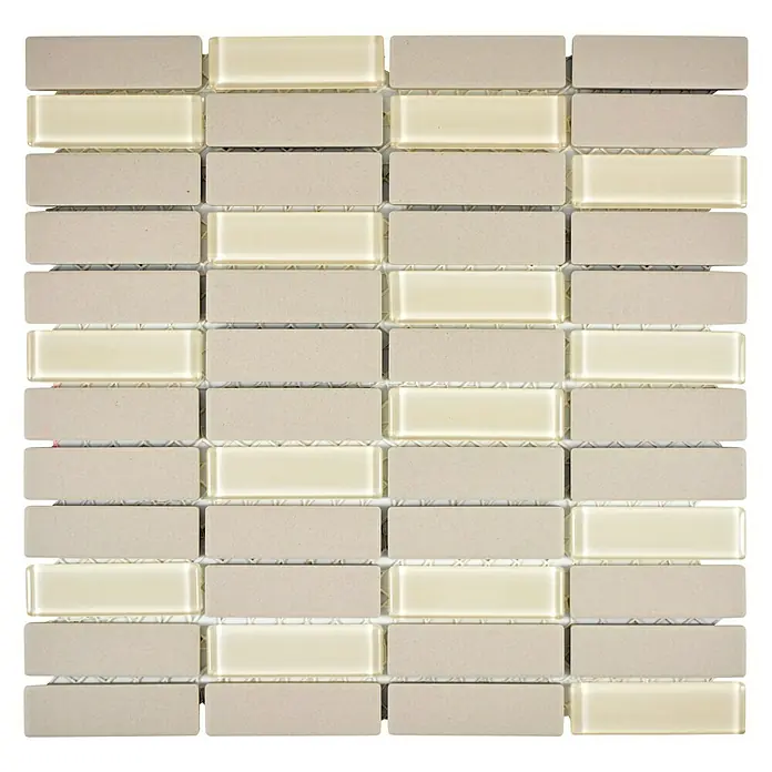 Mosaikfliese Stäbchen Mix CU ST G81 - 29,7 x 29 cm, Beige, Matt - Ansicht von oben