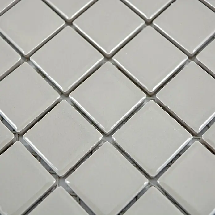 Mosaikfliese Quadrat Uni CG 184 - 29,8 x 29,8 cm, Beige/Braun, Glänzend - Detailaufnahme