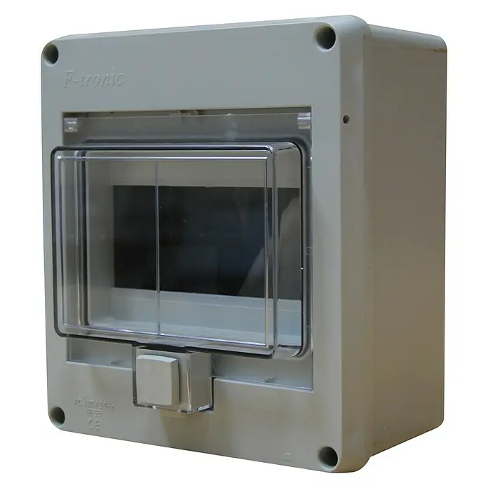 F-tronic Aufputz-Verteiler Feuchtraum - Anzahl Reihen: 1 Stk., Anzahl Module: 6 Stk., IP55 - Vorderansicht