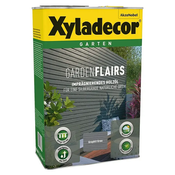 Xyladecor Holzöl GardenFlairs - 750 ml, Seidenglänzend, Graphit