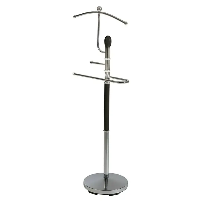 BHP Herrendiener - L x B x H: 28 x 45,5 x 111 cm, Belastbarkeit: 2 kg, Schwarz/Silber - Vorderansicht