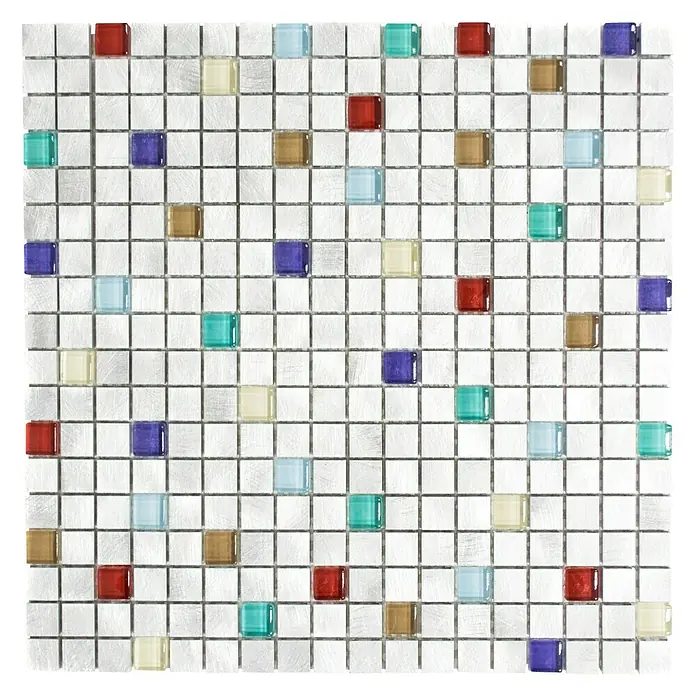 Mosaikfliese Quadrat ALF A702 - 30 x 30 cm, Silber, Matt - Ansicht von oben